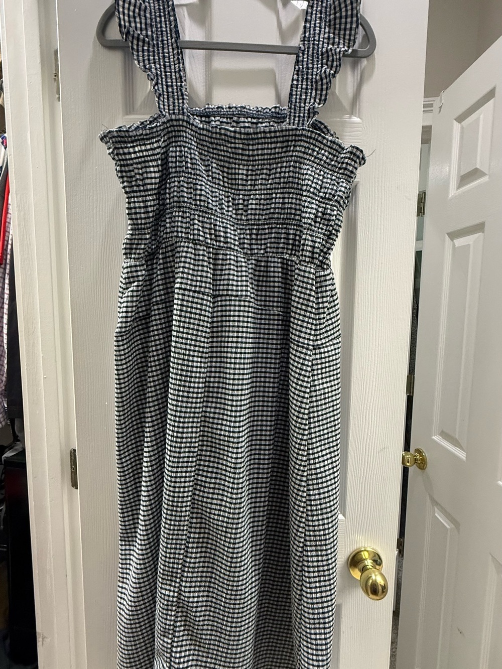 Old Navy Navy and White Striped Smocked Top - Picture 2 of 4